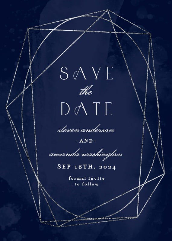 Silver border - save the date card
