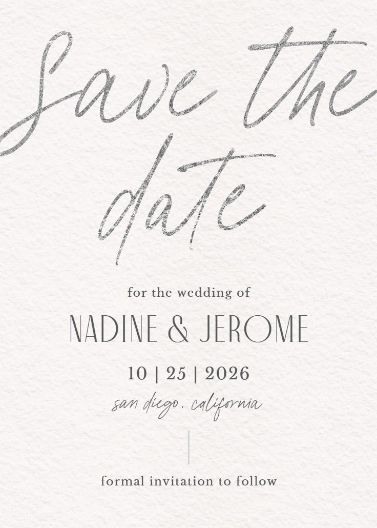 Silver memories - tarjeta para reserva la fecha