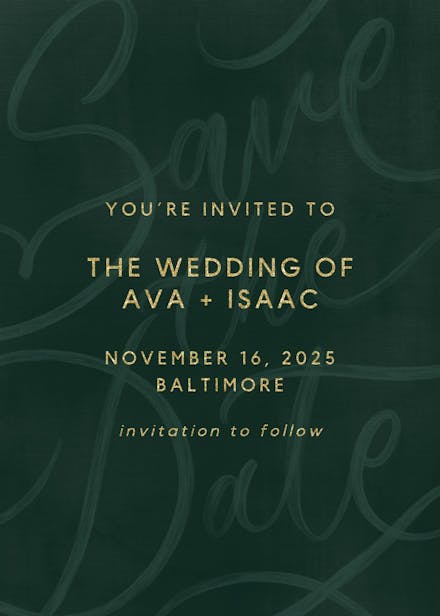 Simple and bold - save the date card
