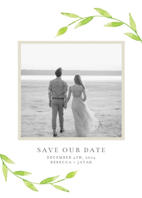 Simple leaves - save the date card