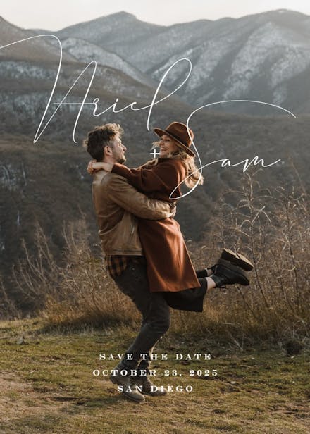 Simple names - save the date card