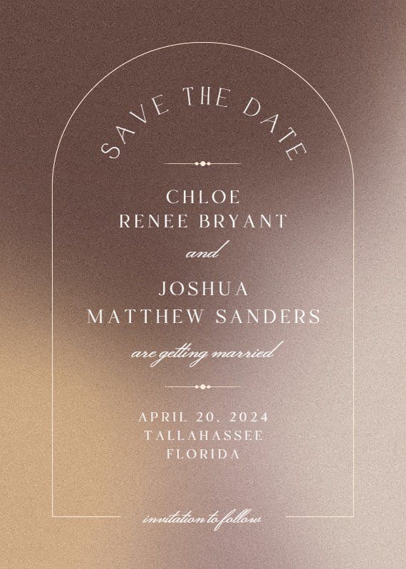 So golden - save the date card