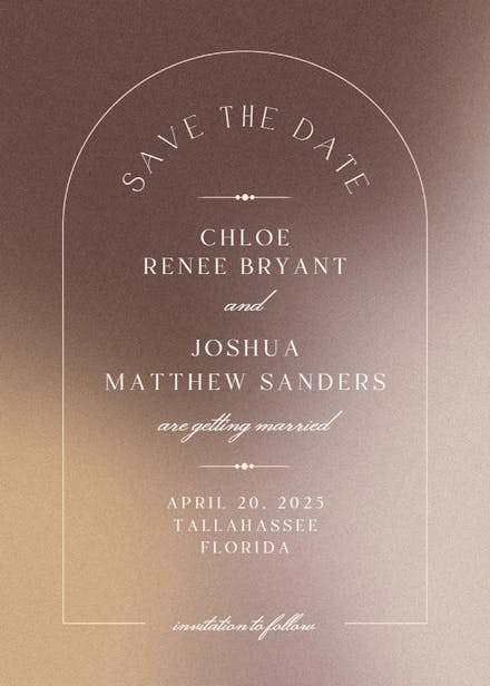 So golden - save the date card