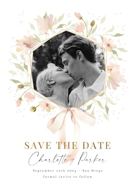 So sweet romantic frame - save the date card