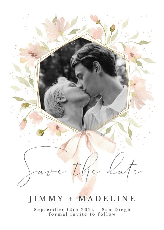 So sweet romantic frame - save the date card