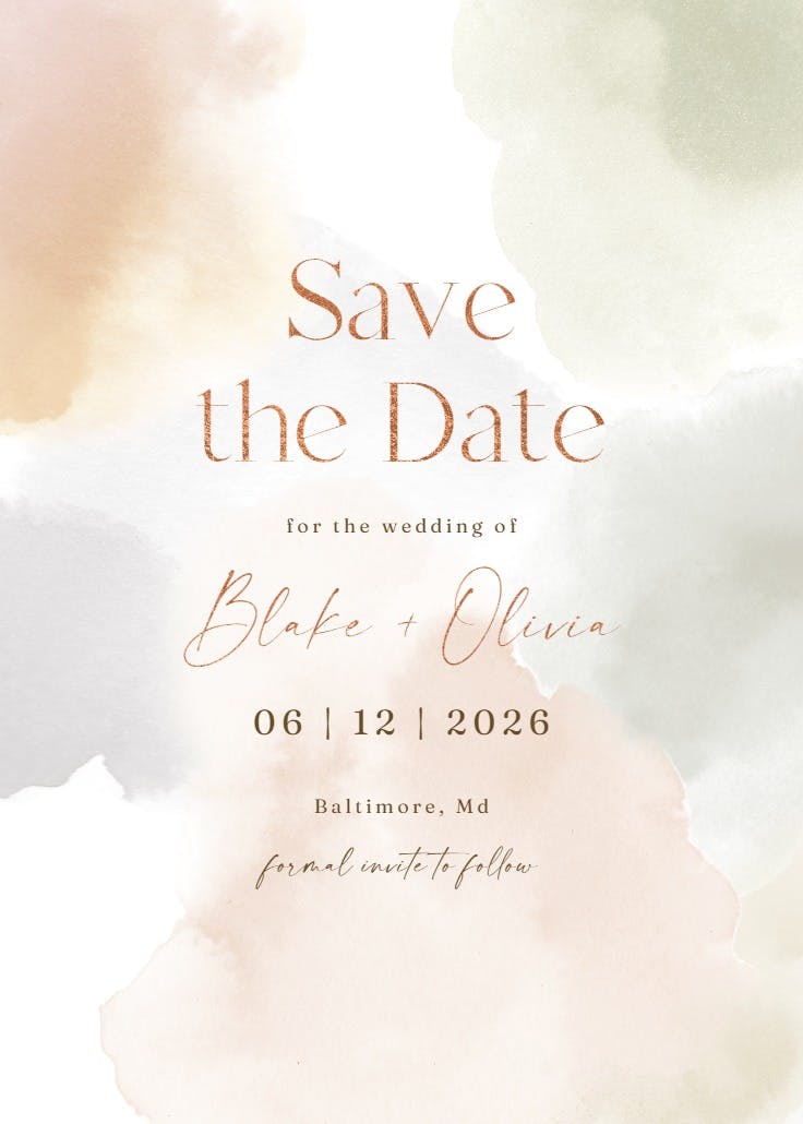 Soft colors - save the date card