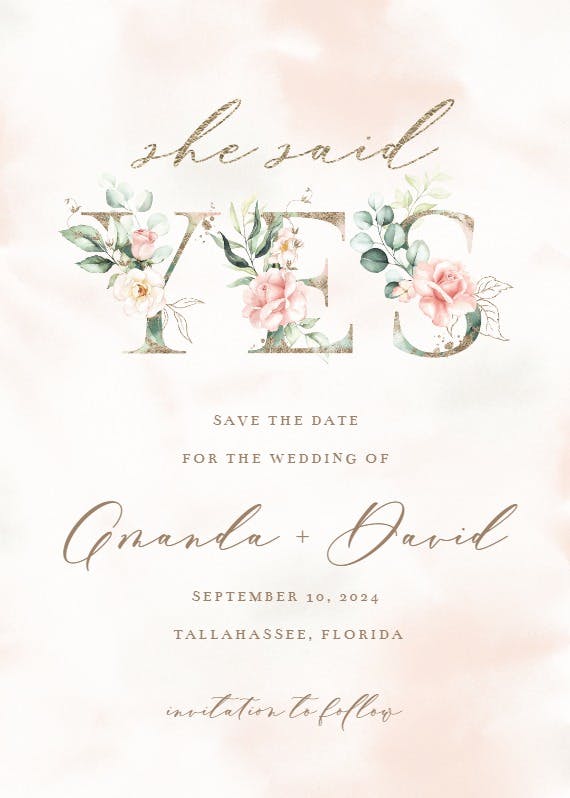 Soft roses -  tarjeta para reserva la fecha