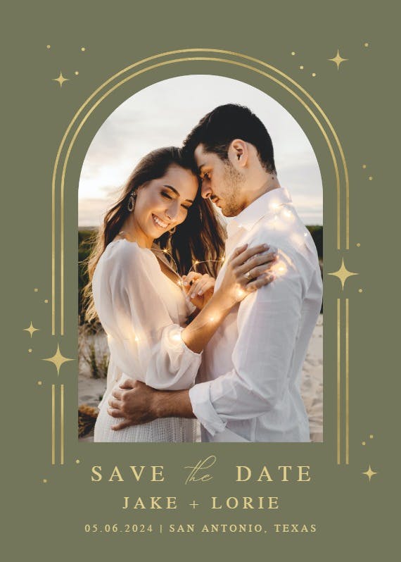 Sparkle arch - save the date card
