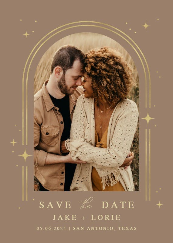 Sparkle arch - save the date card