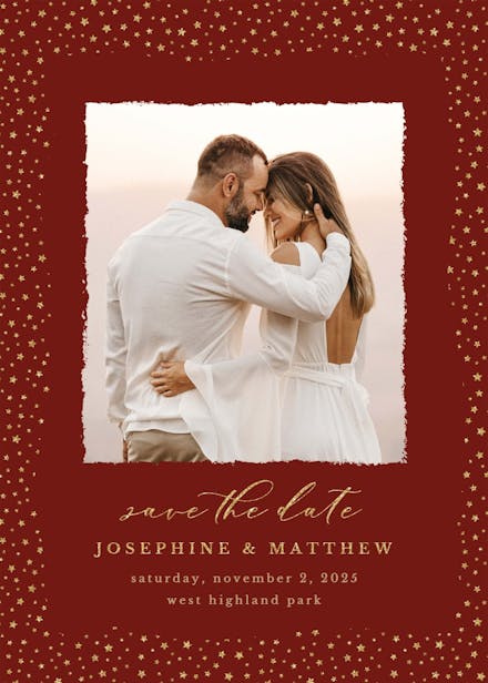 Sparkle stars - save the date card