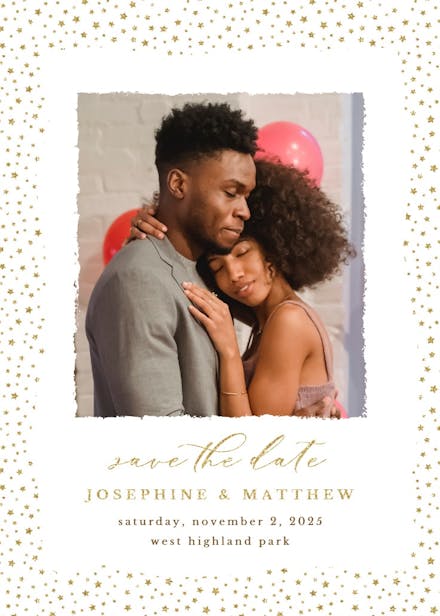 Sparkle stars - save the date card
