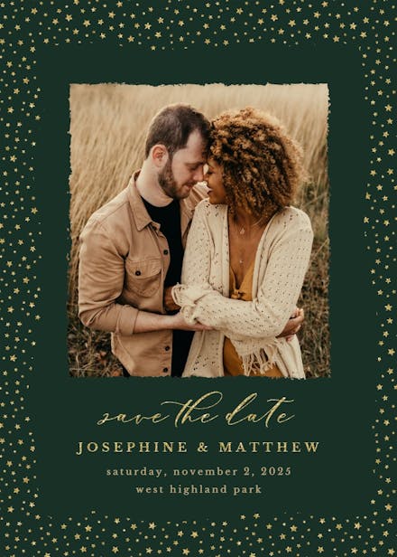 Sparkle stars - save the date card