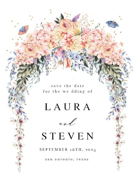 Spring dusty gate - save the date card