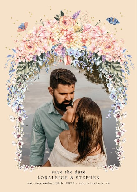 Spring dusty gate - save the date card