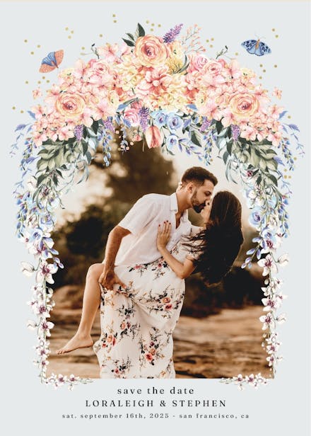 Spring dusty gate - save the date card