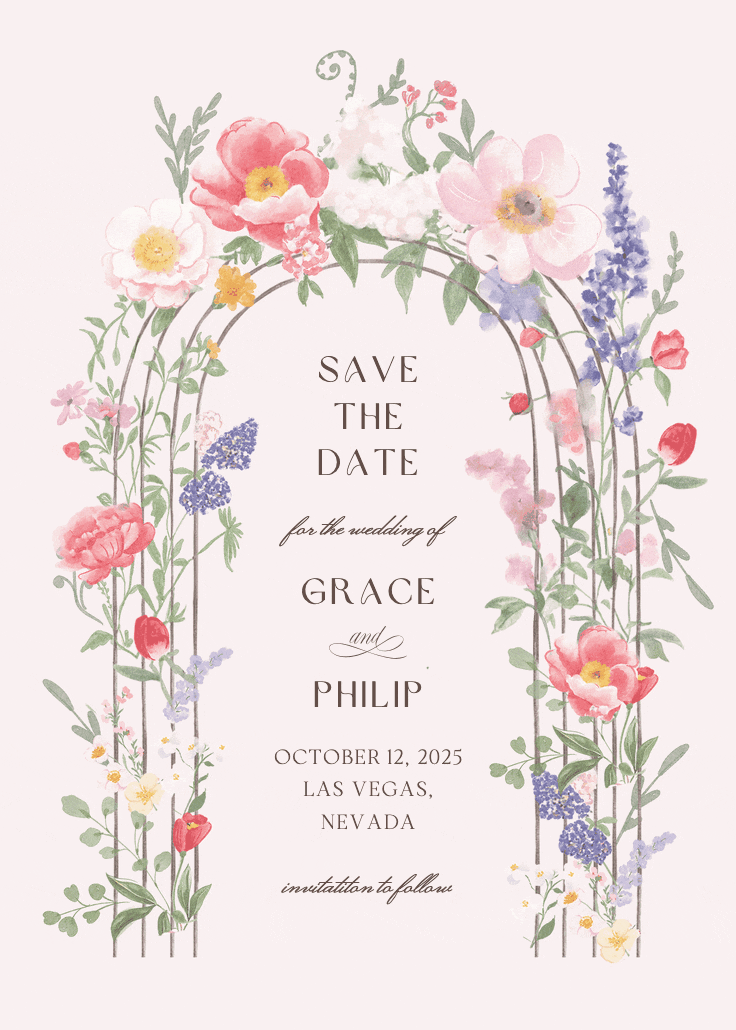 Spring gate of love - save the date card
