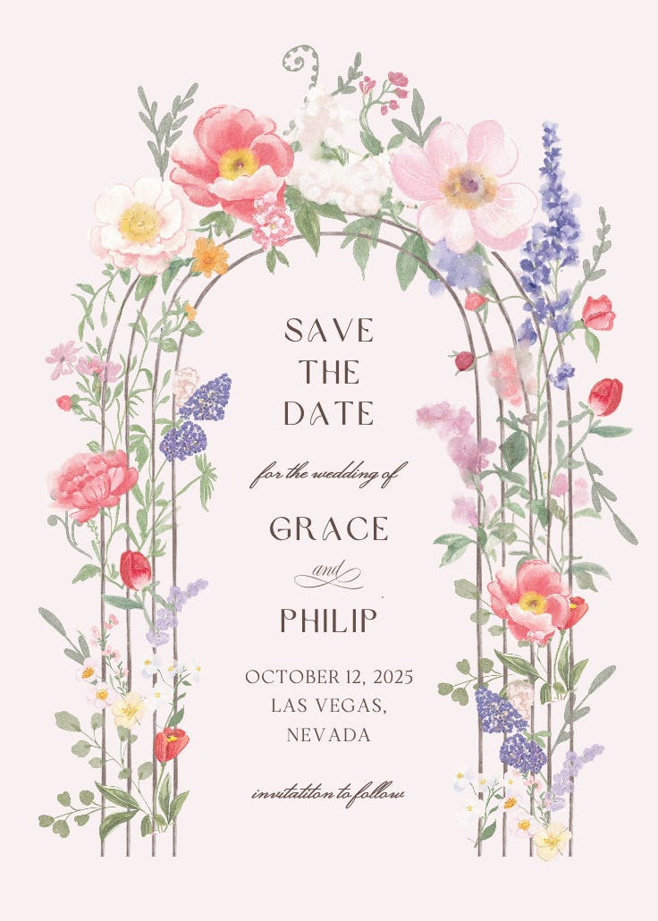 Spring gate of love - save the date card