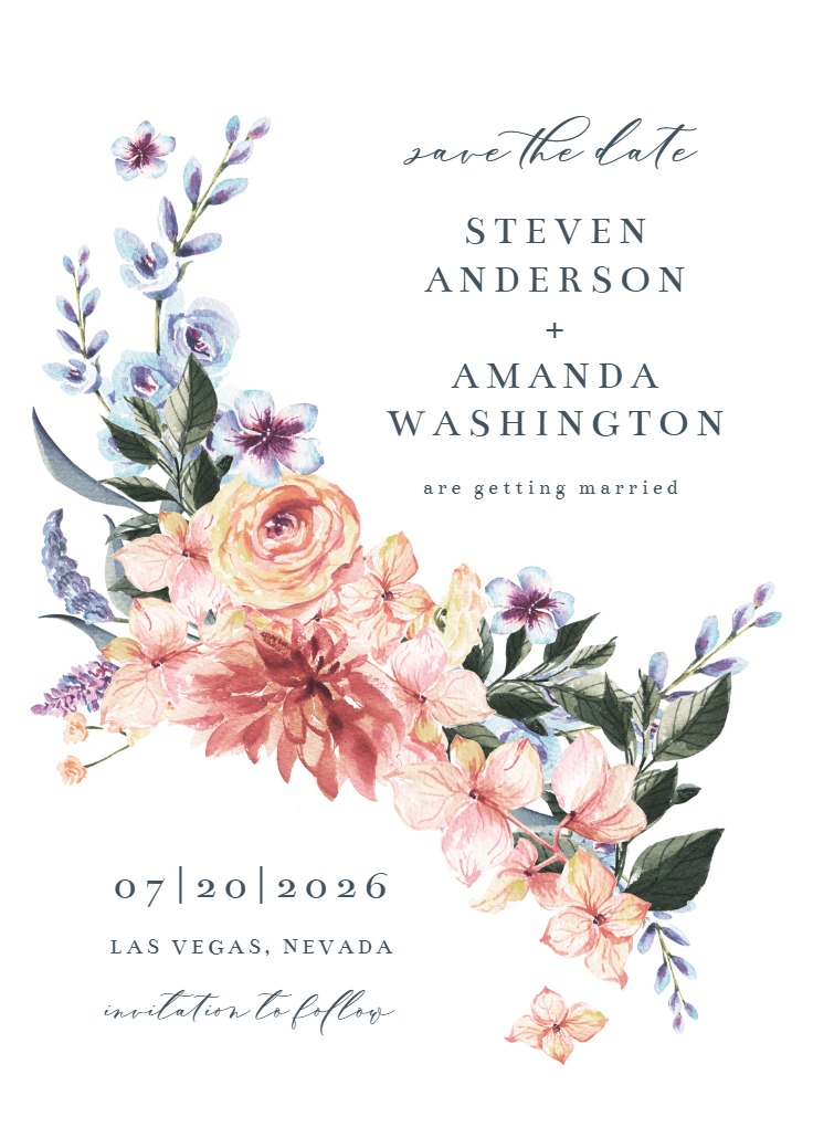 Spring Pastel Diagonal - Save the Date Card | Greetings Island