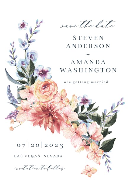 Spring Pastel Diagonal - Save the Date Card