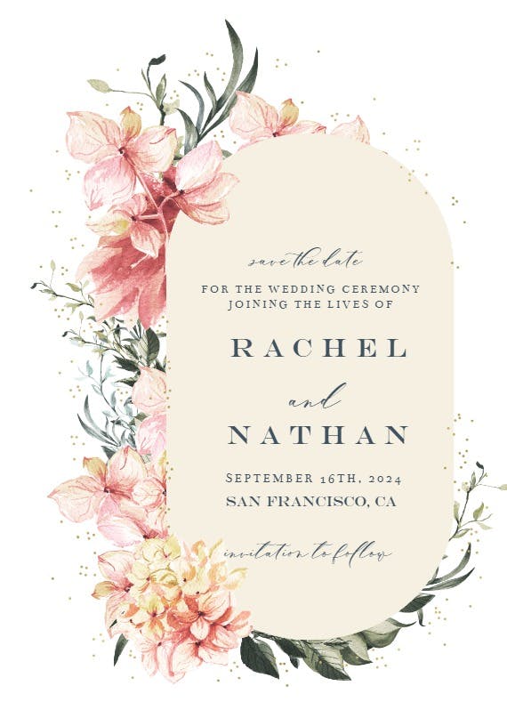 Spring pastel flower - save the date card