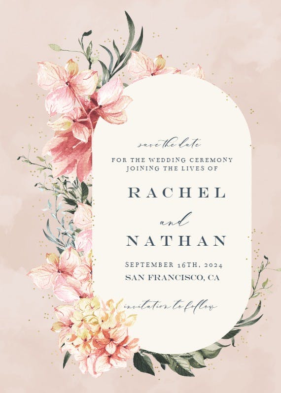 Spring pastel flower - save the date card