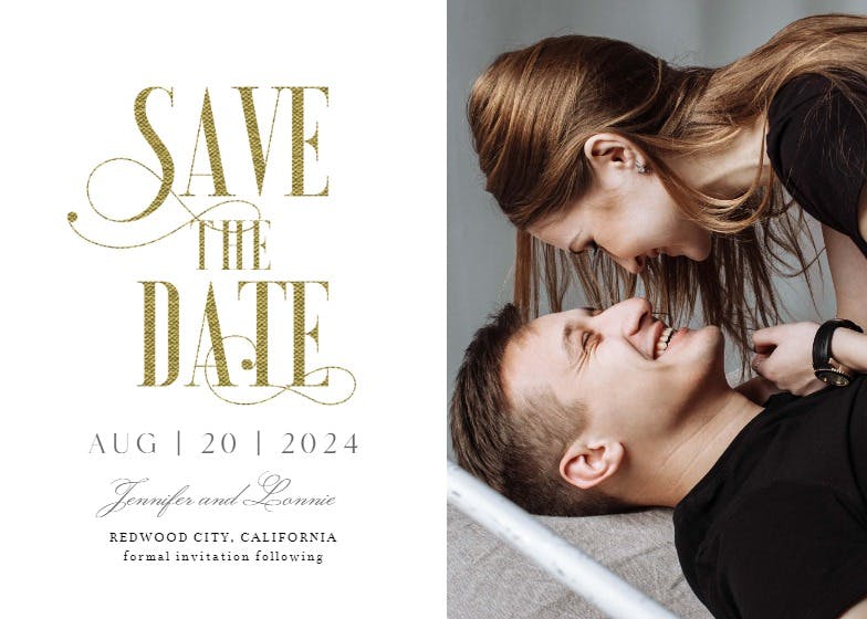 Stamped - save the date card