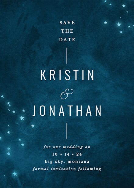 Starry night - save the date card