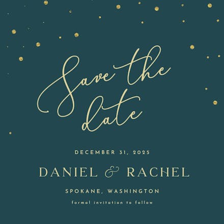 Stylish script - save the date card