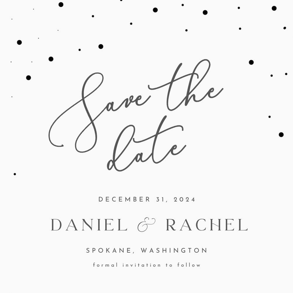Stylish script - save the date card