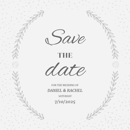 Stylized laurels - save the date card