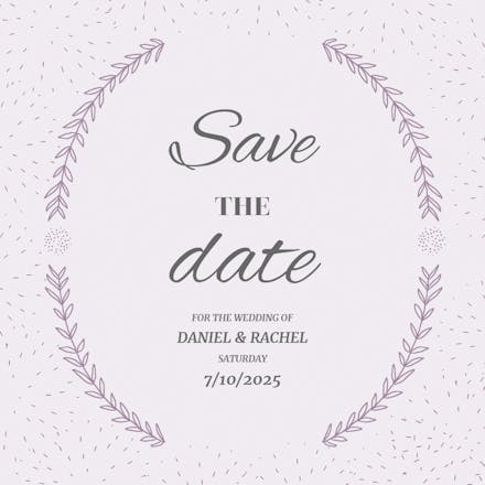 Stylized laurels - save the date card