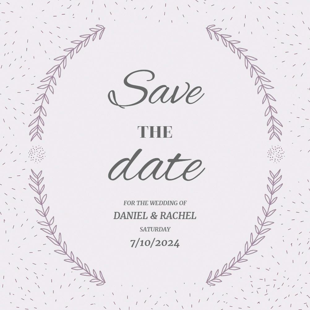 Stylized laurels - save the date card