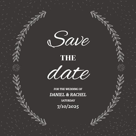 Stylized laurels - save the date card