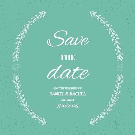 Stylized laurels - save the date card
