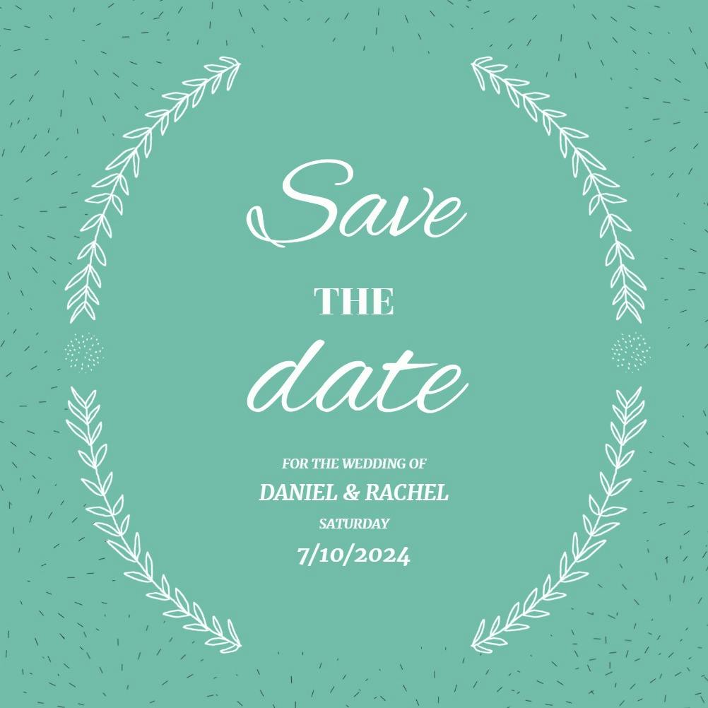 Stylized laurels - save the date card