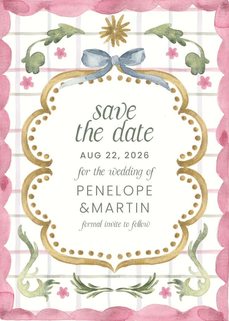 Sunny atrium - save the date card