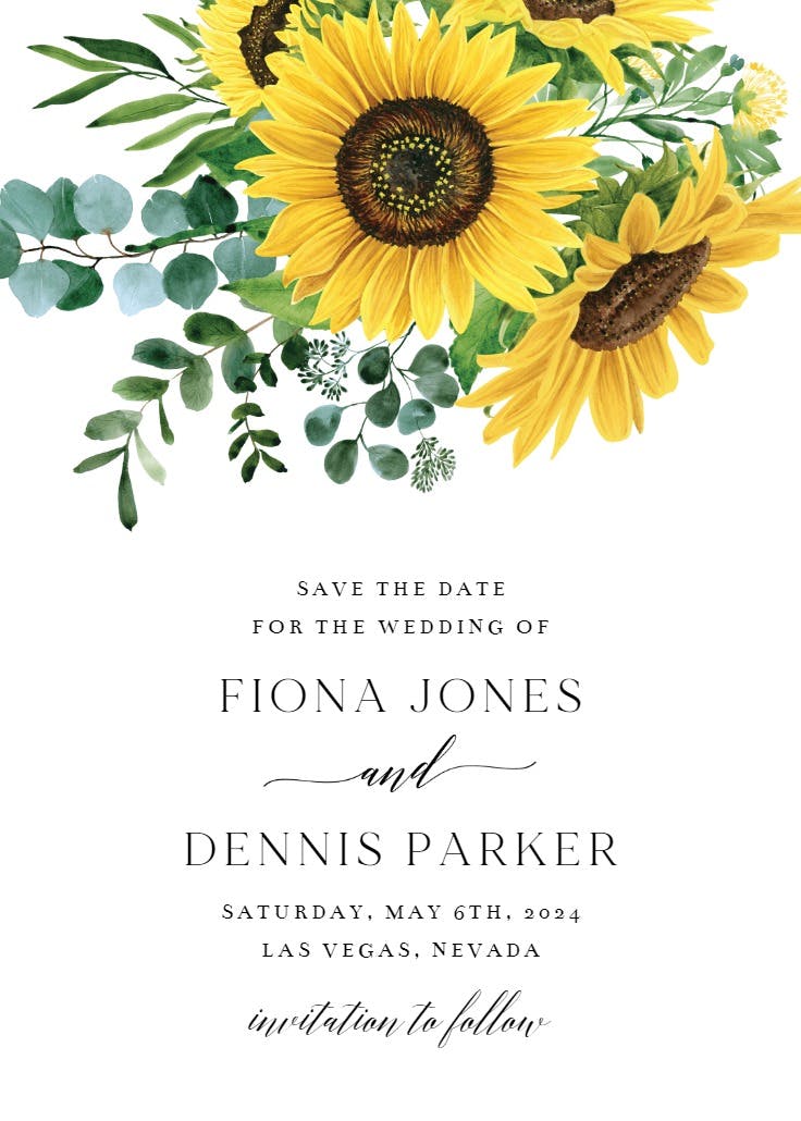 Sunny day - save the date card