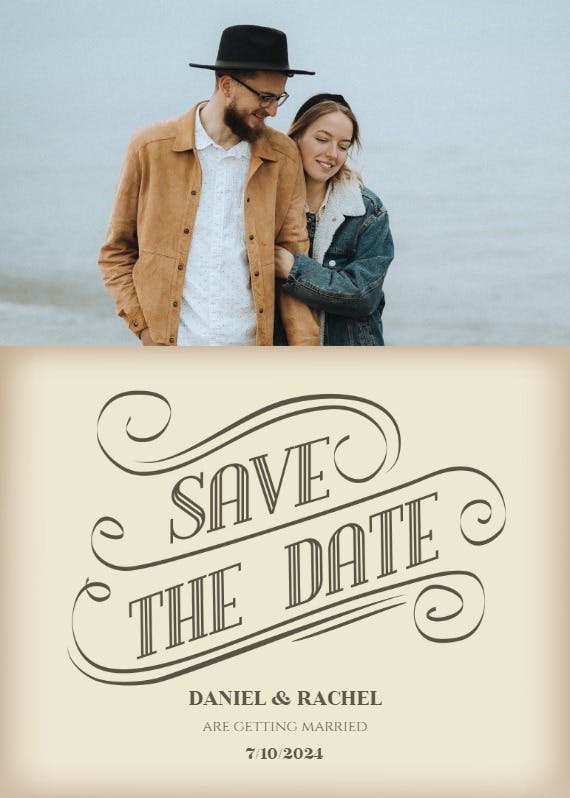 Swirling - save the date card