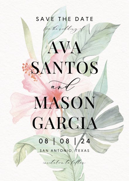 Tahitian dream - save the date card