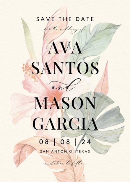 Tahitian dream - save the date card