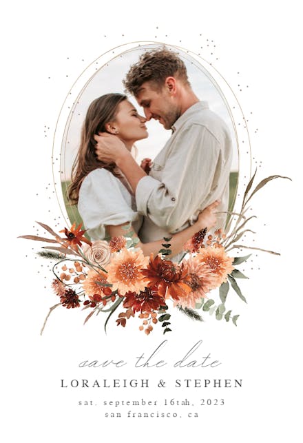 Terracotta flowers - save the date card