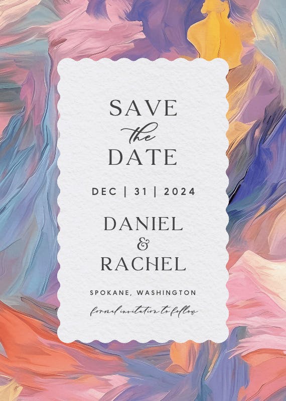 Textured pastel -  tarjeta para reserva la fecha