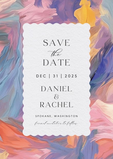 Textured pastel - save the date card