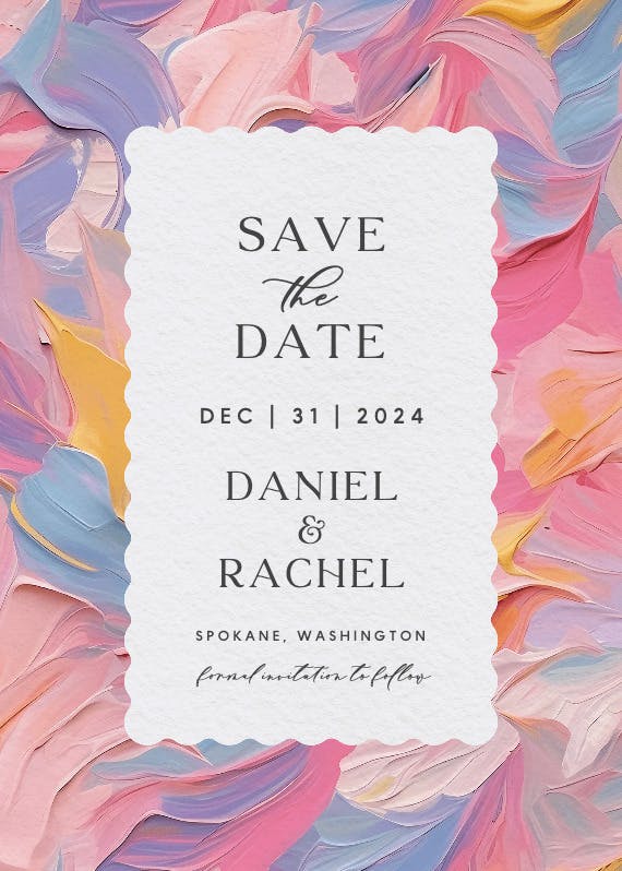 Textured pastel - save the date card