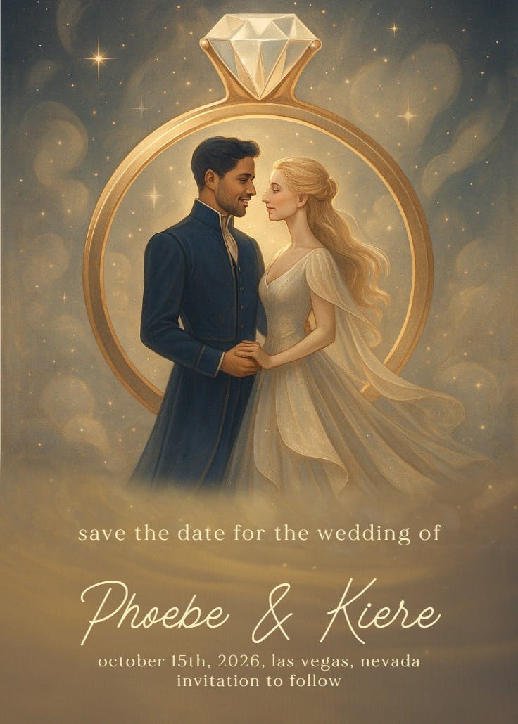 The golden vow - save the date card