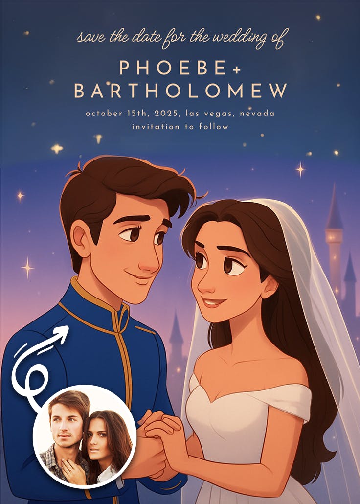 The royal i do - save the date card