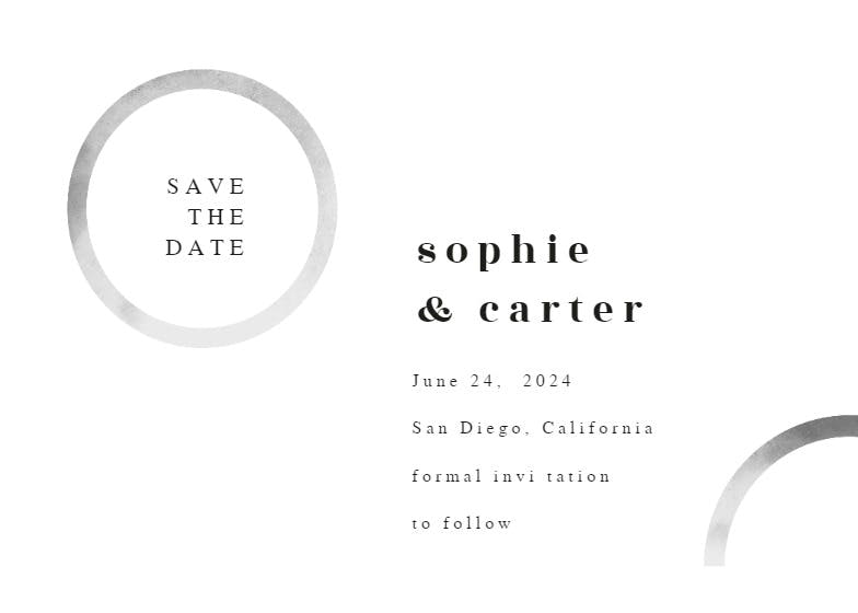 Tidy circles - save the date card