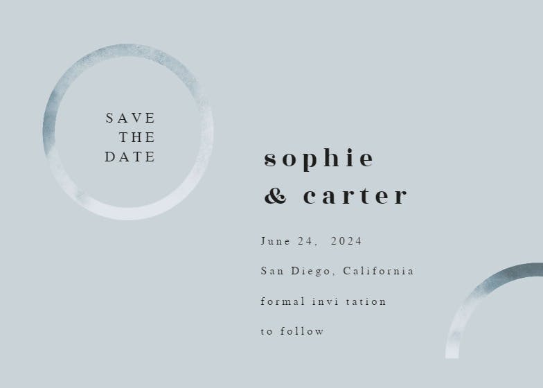 Tidy circles - save the date card