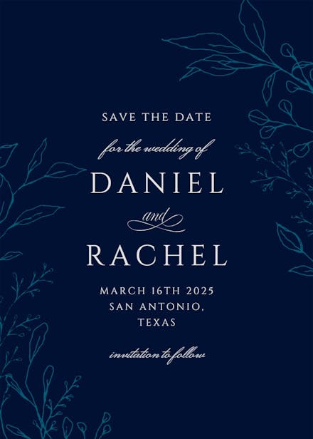 Traces of leaves - save the date card