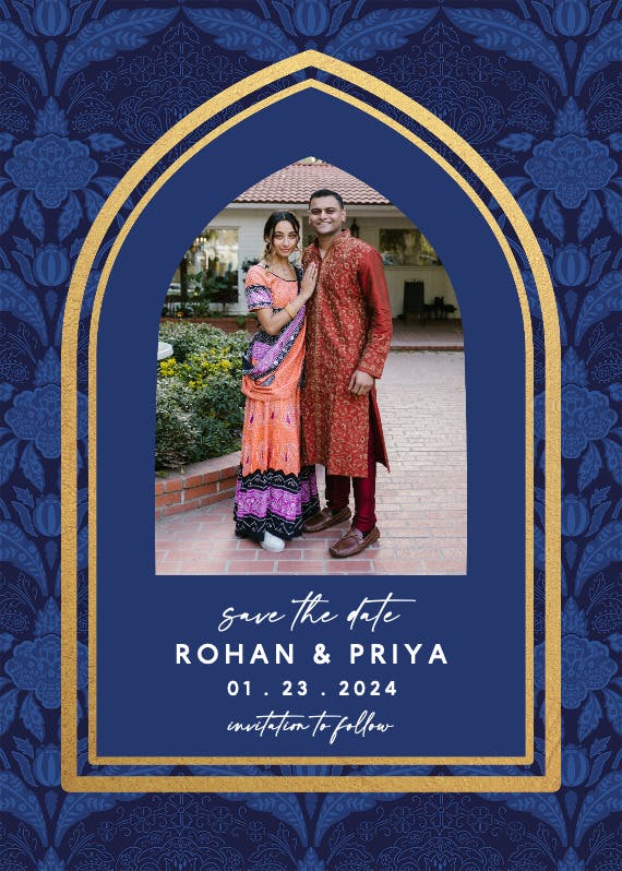 Traditional motifs - save the date card